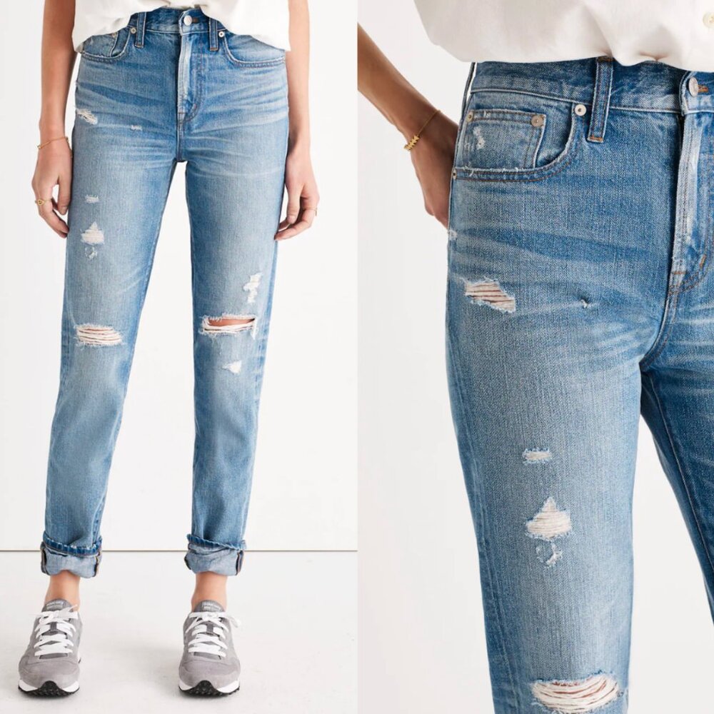 MADEWELL The Perfect Vintage Jean in Chet Wash: Distressed Edition Size 26